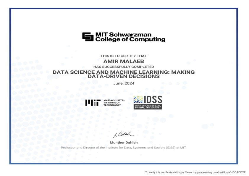 MIT Certificate
